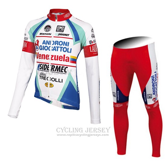 2014 Cycling Jersey Androni Giocattoli White Long Sleeve and Bib Tight